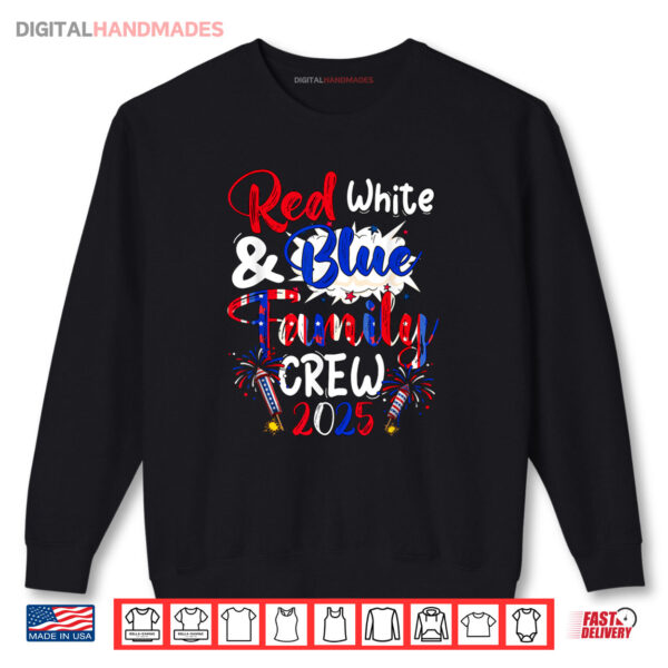 Sweatshirt Red Blue White Costume Family Crew 2025 4th Of July Shirt