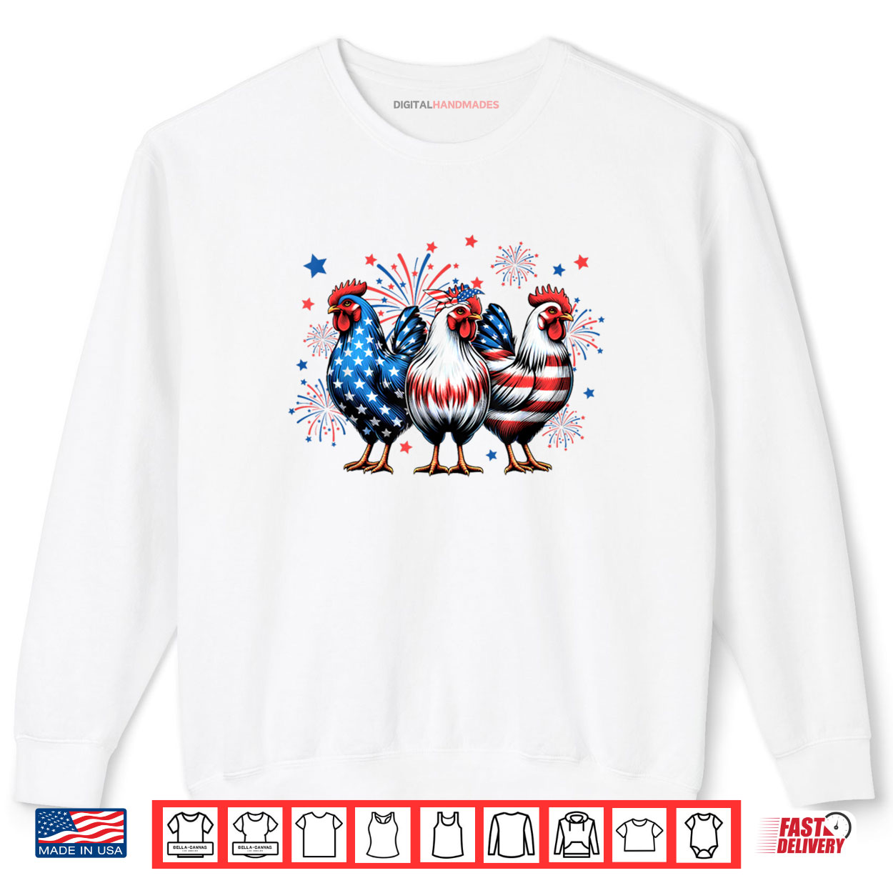 Red White Blue Chicken USA Flag Firework 4th Of July Shirt Red White Blue Chicken USA Flag Firework 4th Of July Shirt