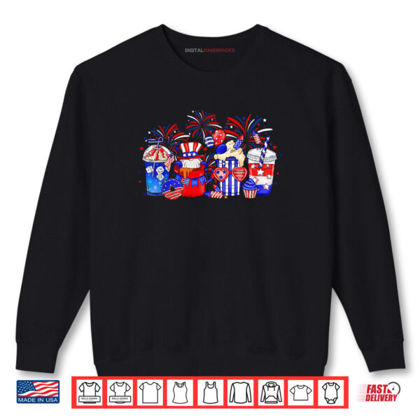 Sweatshirt Red White Brew Patriotic Ice Coffee Funny 4th of July Coffee Shirt
