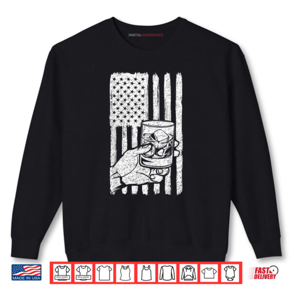 Retro Bourbon Whisky 4th of July American USA Flag Shirt 1 Sweatshirt Retro Bourbon Whisky 4th of July American USA Flag Shirt digitalhandmades