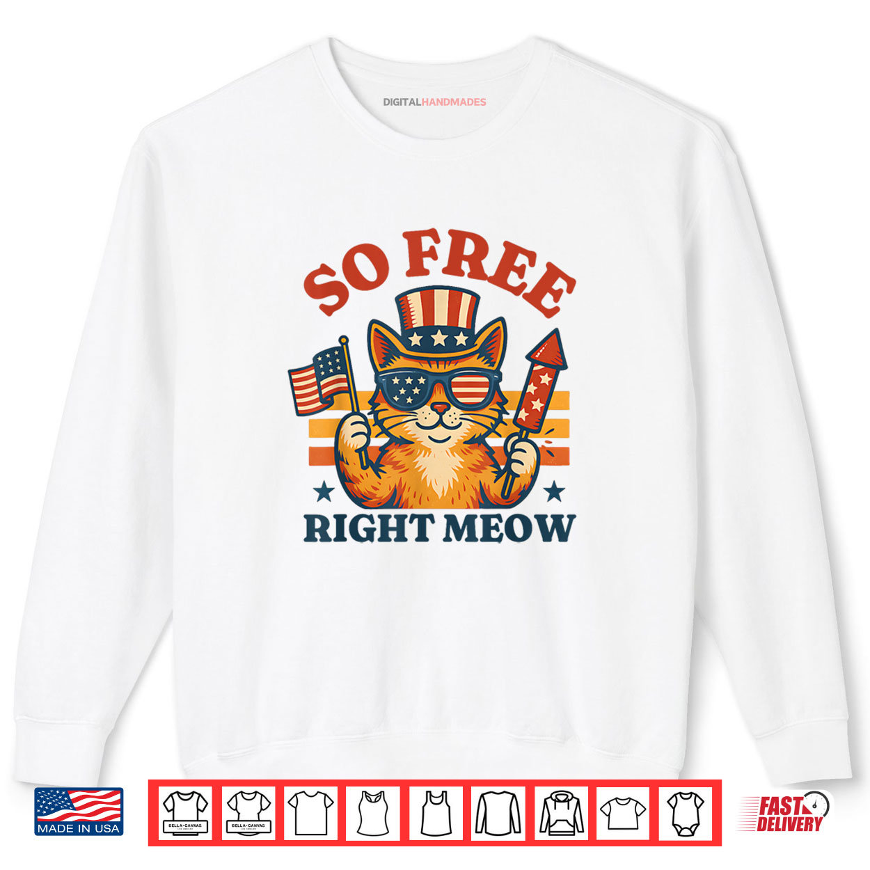 Retro So Free Right Meow Funny Patriotic Cat 4th Of July Shirt Retro So Free Right Meow Funny Patriotic Cat 4th Of July Shirt