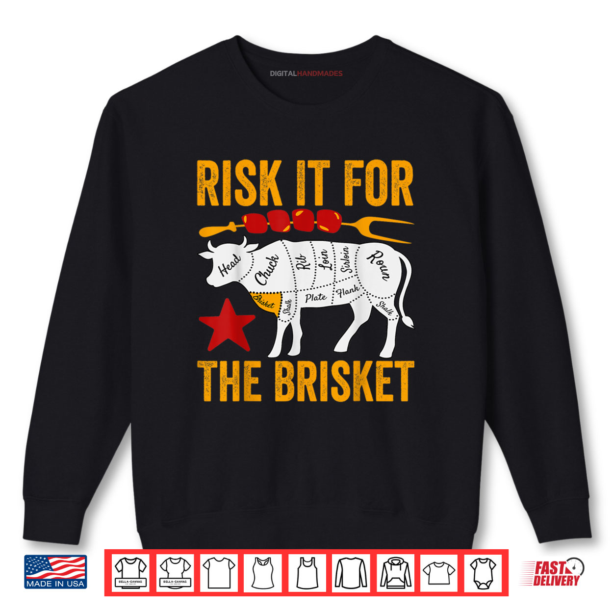 Risk It For The Brisket Funny BBQ Smoking Party Father’s Day Shirt Risk It For The Brisket Funny BBQ Smoking Party Father’s Day Shirt