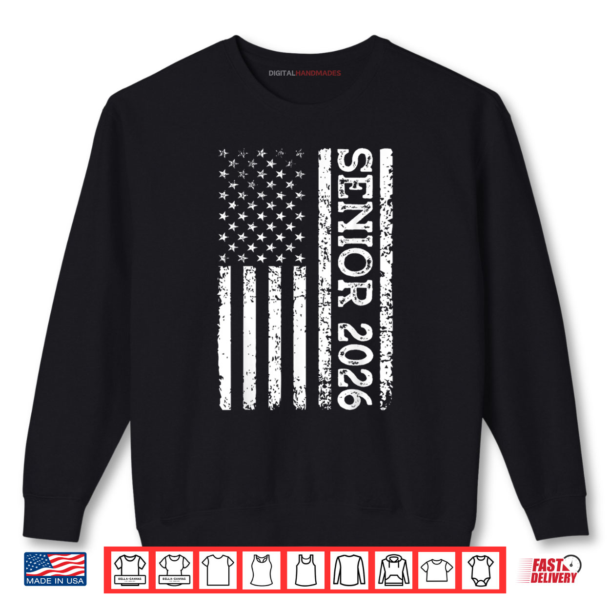 Senior Class Of 2026 Patriotic American USA Flag Graduation Shirt Senior Class Of 2026 Patriotic American USA Flag Graduation Shirt