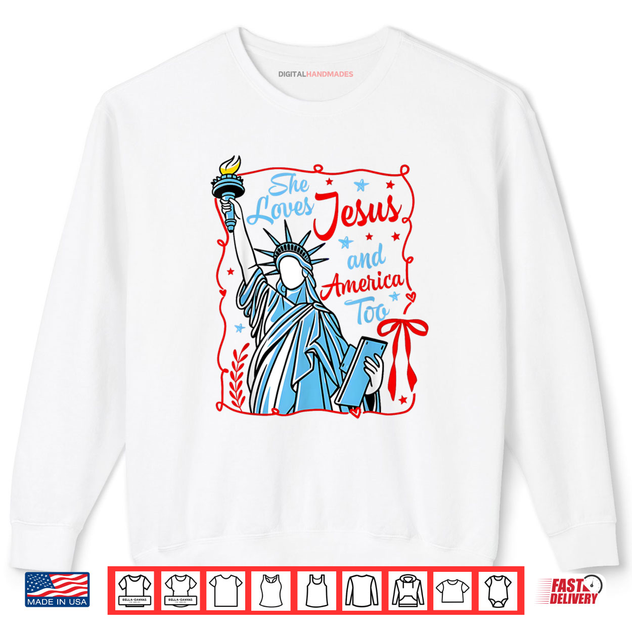 She Loves Jesus And America Too Statue Of Liberty 4th July Shirt She Loves Jesus And America Too Statue Of Liberty 4th July Shirt
