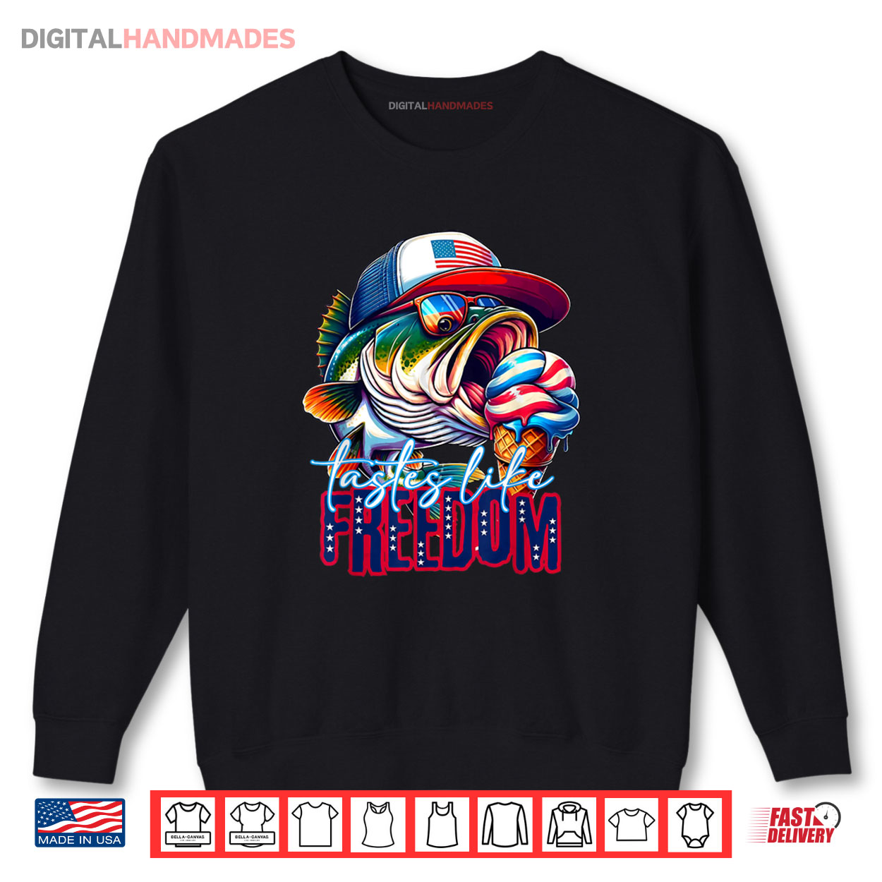 Tastes Like Freedom American Happy 4th Of July Bass Fishing Shirt Tastes Like Freedom American Happy 4th Of July Bass Fishing Shirt