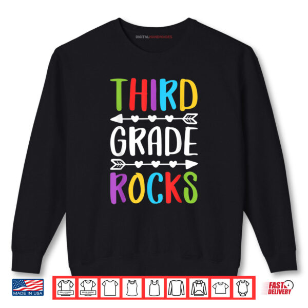 Third Grade Rocks 3rd Grade Back To School Shirt 1 Sweatshirt Third Grade Rocks 3rd Grade Back To School Shirt