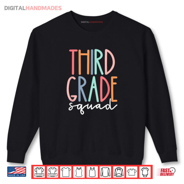 Sweatshirt Third Grade Squad 3rd Grade Teacher Crew Back To School Shirt