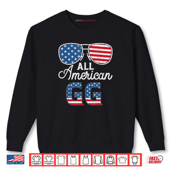 Sweatshirt USA Flag Sunglass With All American GG 4th Of July Family Maching Shirt