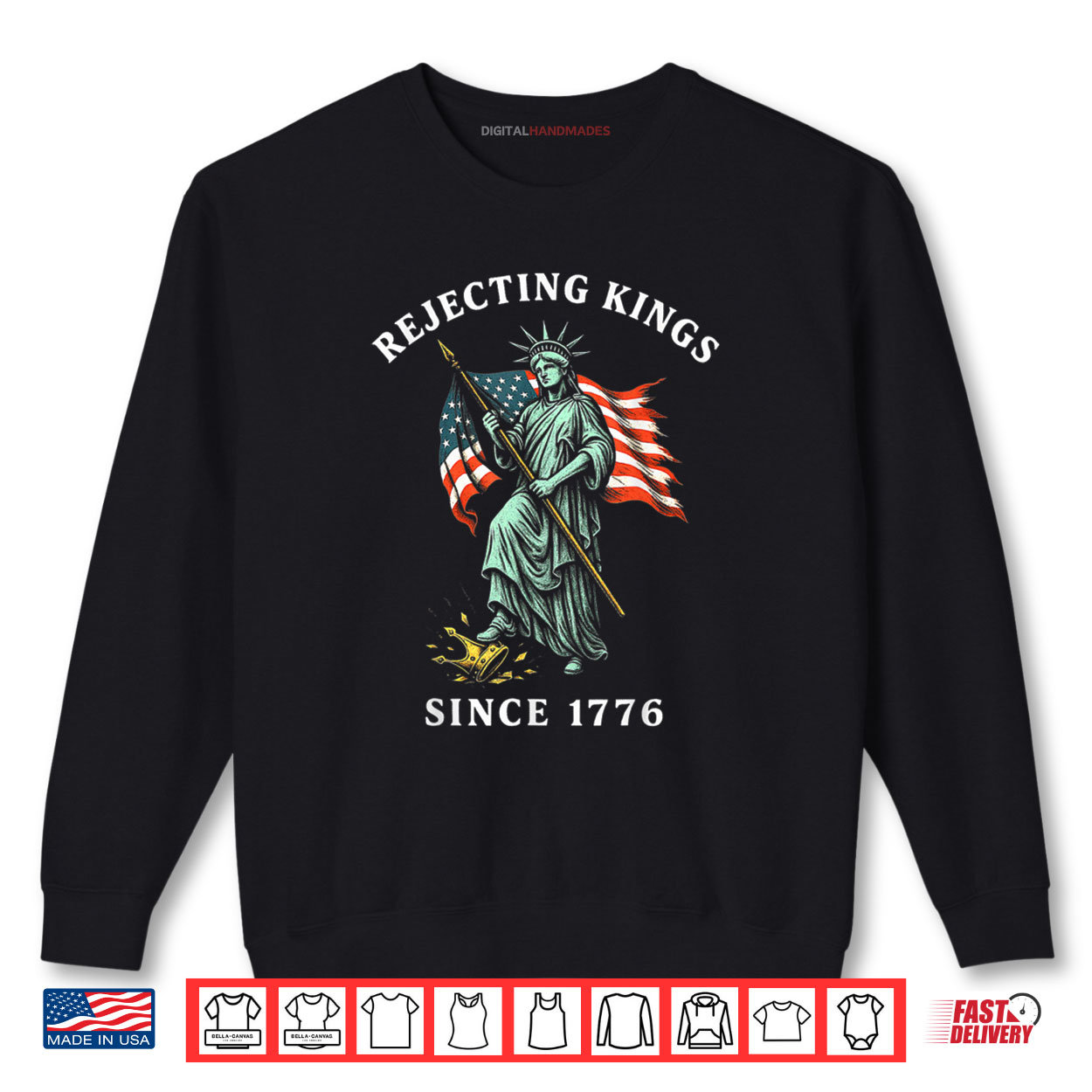 USA Rejecting Kings Since 1776 4th Of July Statue of Liberty Shirt USA Rejecting Kings Since 1776 4th Of July Statue of Liberty Shirt