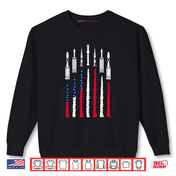 Sweatshirt USA Space Rockets 4th of July Funny Patriotic Shirt