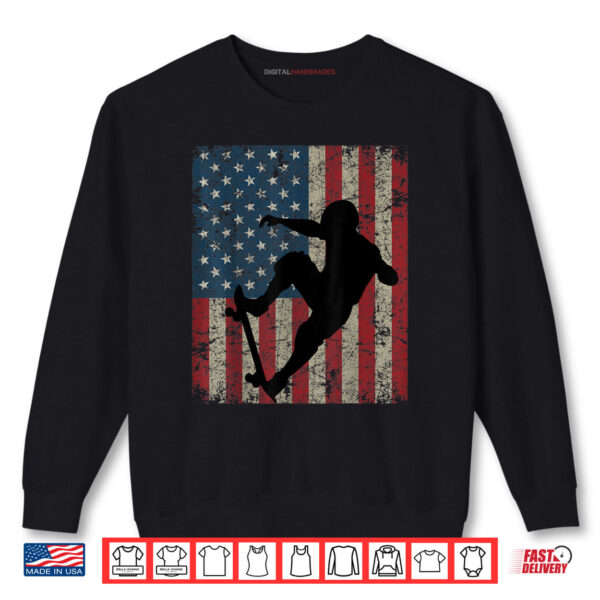 Vintage American Flag Skateboard 4th Of July Shirt 1 Sweatshirt Vintage American Flag Skateboard 4th Of July Shirt digitalhandmades