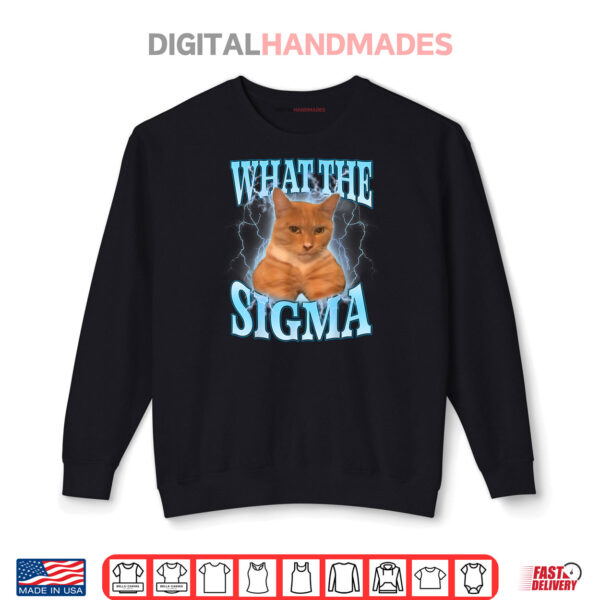 Sweatshirt What The Sigma Meme Cat Ironic Brainrot Y2K Shirt