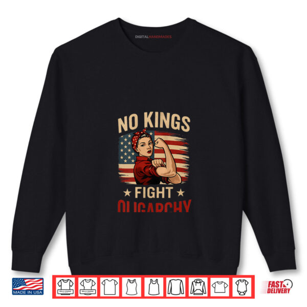 Sweatshirt Womens Vintage No Kings Fight Oligarchy Patriotic 4th Of July Shirt