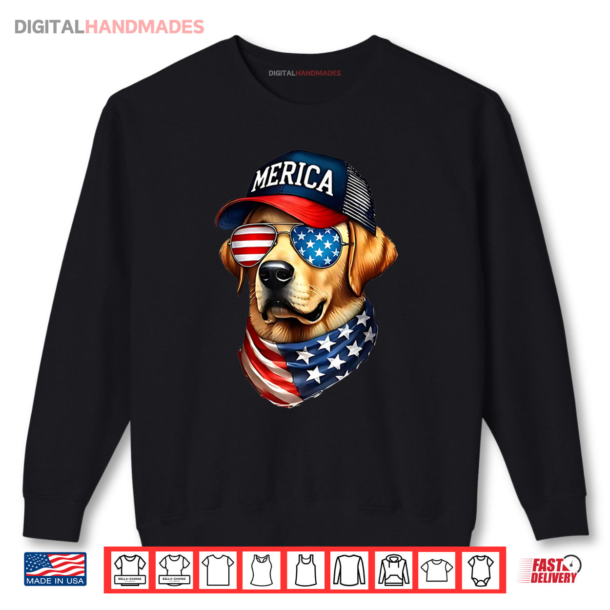 Yellow Labrador Retriever 4th of July Merica USA Flag Lab Shirt Yellow Labrador Retriever 4th of July Merica USA Flag Lab Shirt