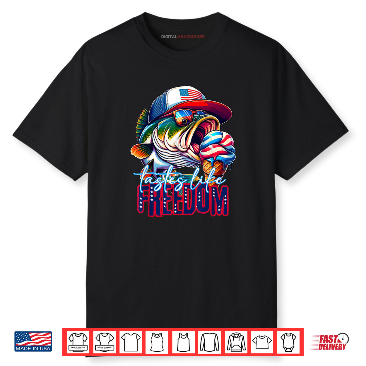 Tastes Like Freedom American Happy 4th Of July Bass Fishing Shirt Tastes Like Freedom American Happy 4th Of July Bass Fishing Shirt