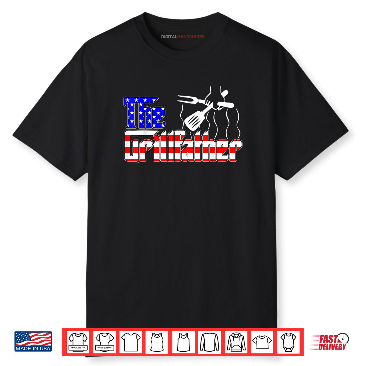The Grill father 4th Of July Funny Grilling BBQ American Dad Shirt
