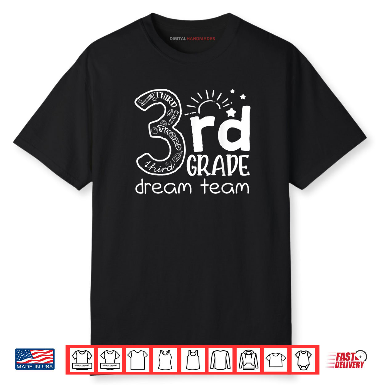 Third Grade Dream Team Back To School 3rd Grade Teacher Shirt