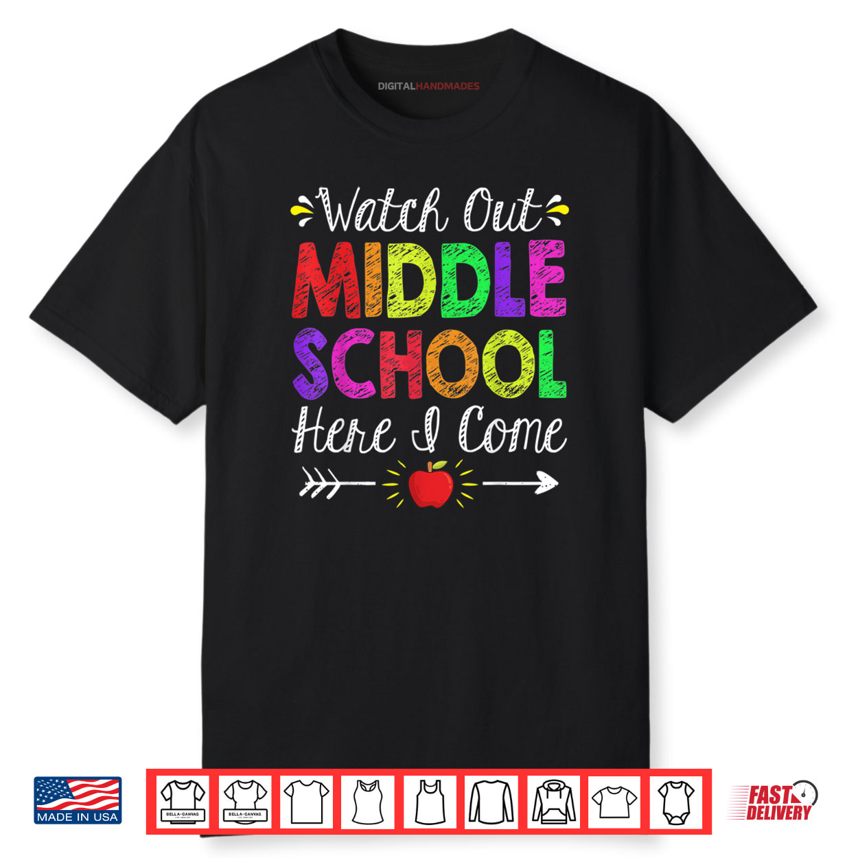 Watch Out Middle School Here I Come Funny Back to School Shirt Watch Out Middle School Here I Come Funny Back to School Shirt