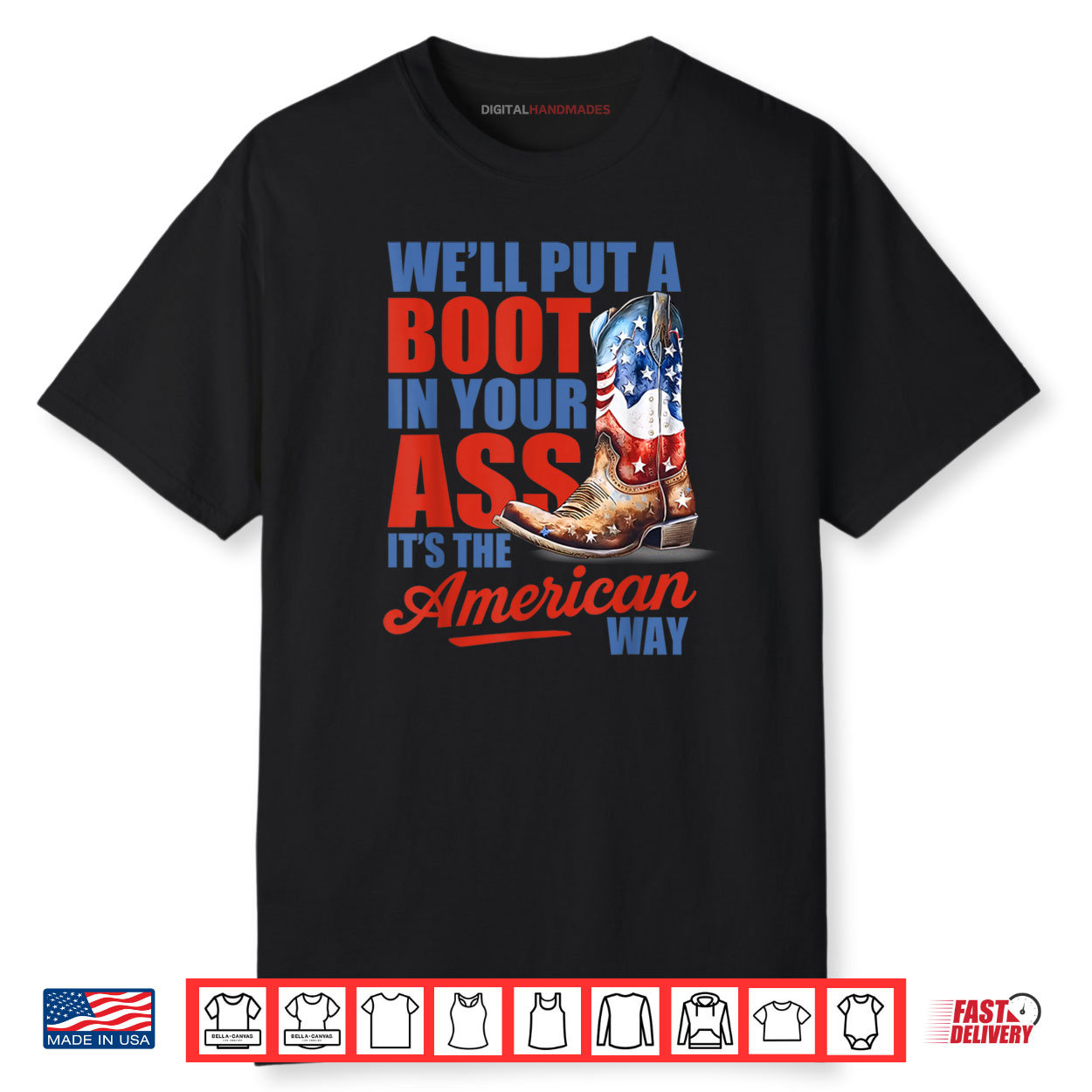 We’ll Put A Boot Western Cowgirl USA Flag 4th Of July Shirt