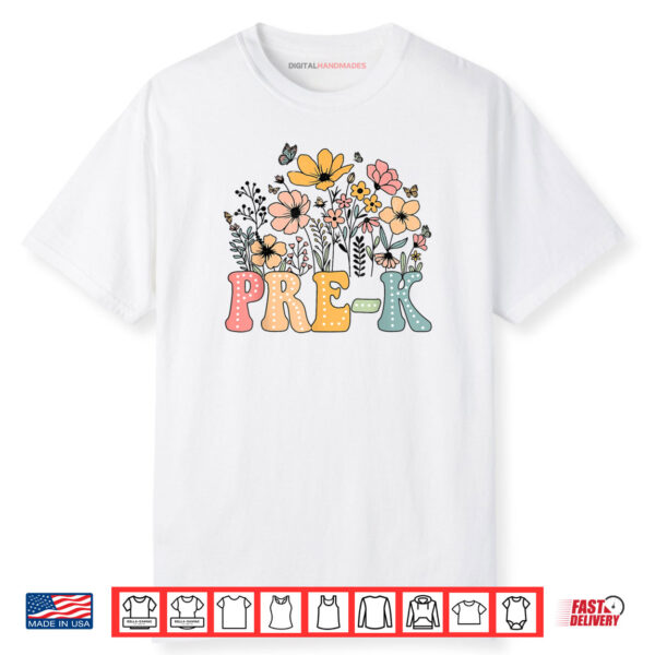 Wildflower Pre K Preschool Team Floral Teacher Shirt