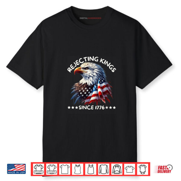 Womens Rejecting Kings Since 1776 We The People Patriotic USA Flag Shirt