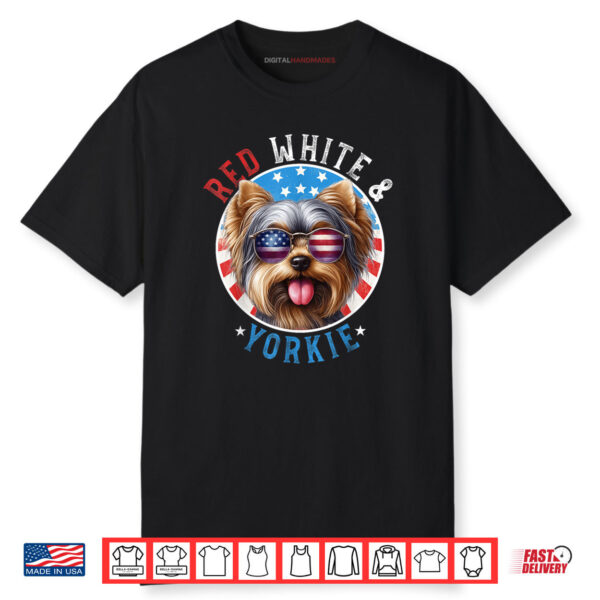 Yorkshire Terrier Dog 4th of July Red White & Yorkie Lovers Shirt