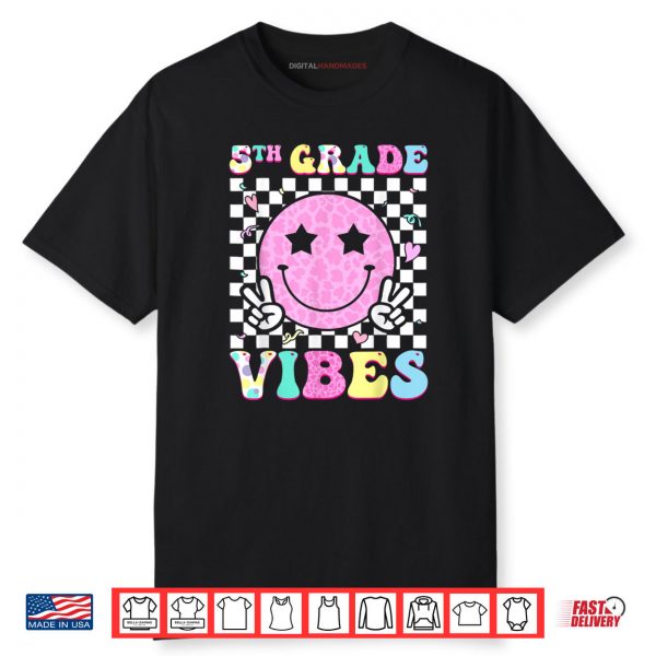 5th Grade Vibes Groovy Back to School Fifth Grade Girls Kids Shirt