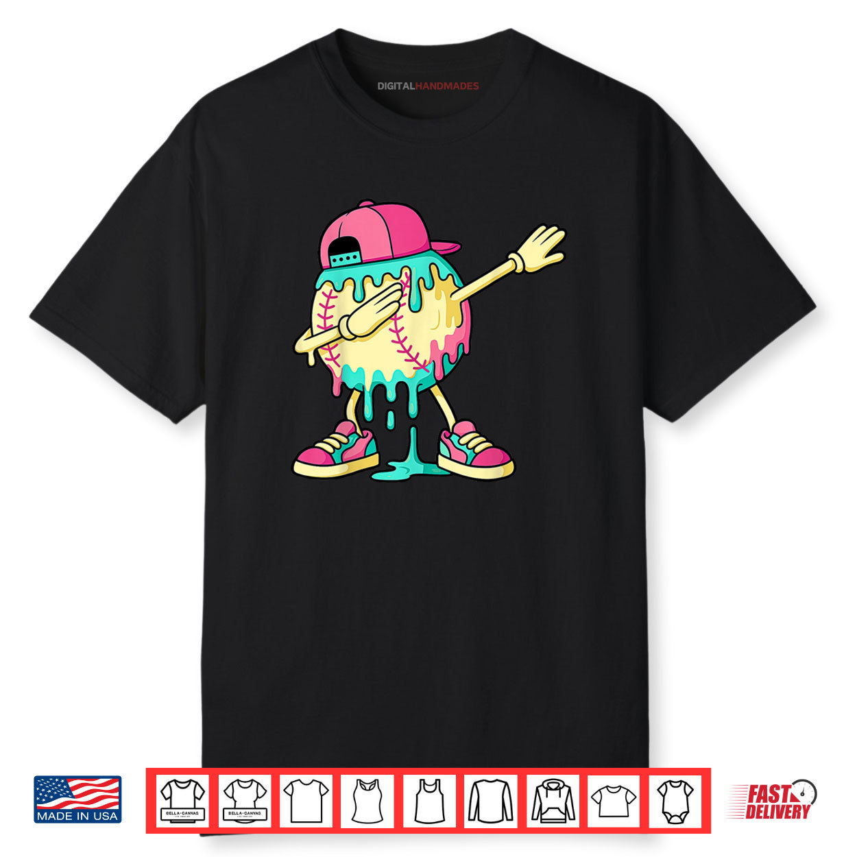 Baseball Shirts For Boys Dabbing Baseball Drip Ice Cream Shirt Baseball Shirts For Boys Dabbing Baseball Drip Ice Cream Shirt