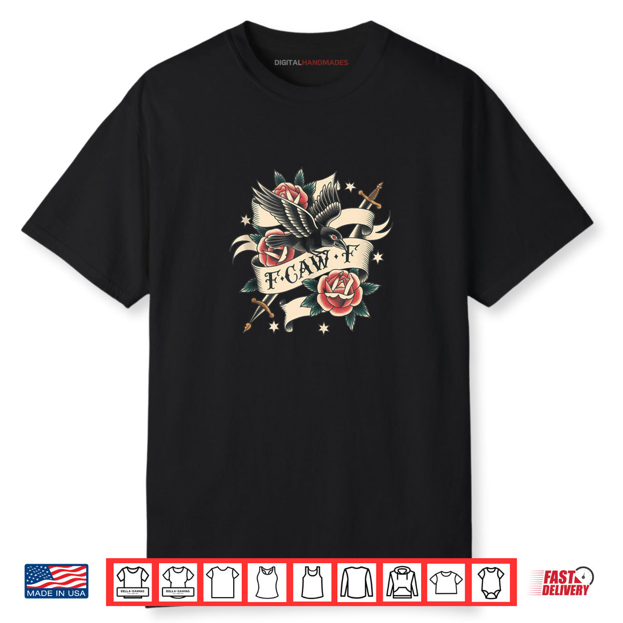 Black Crow Tshirt F Caw F Funny Black Bird Moon Gothic Humor Shirt