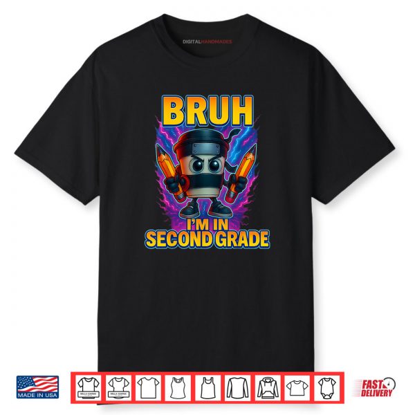 Bruh I’m In Second Grade Italian Brainrot Back To School Boy Shirt