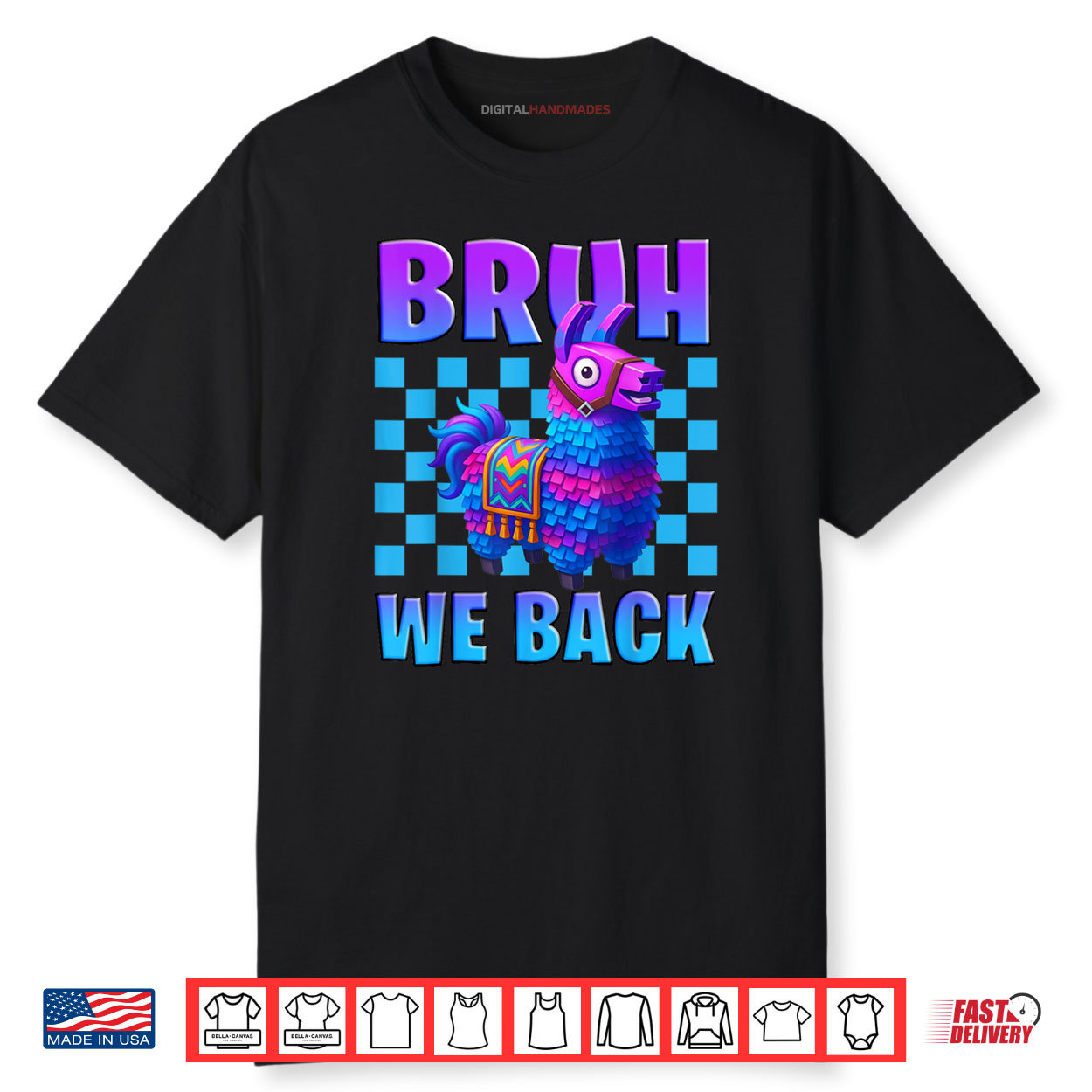 Bruh We Back Llama Pinata Gamer Boys Girl School Shirt Bruh We Back Llama Pinata Gamer Boys Girl School Shirt