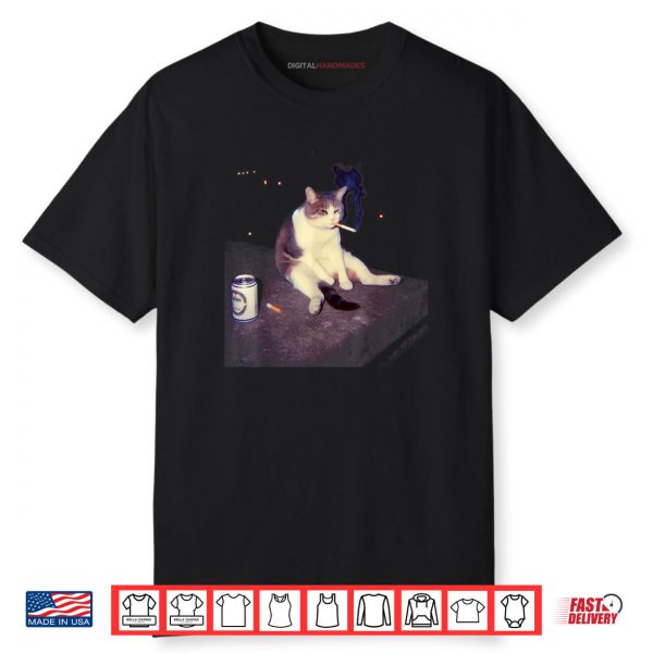 Cigarette Kitten Funny Smoking Cat Meme Stupid Brainrot Shirt