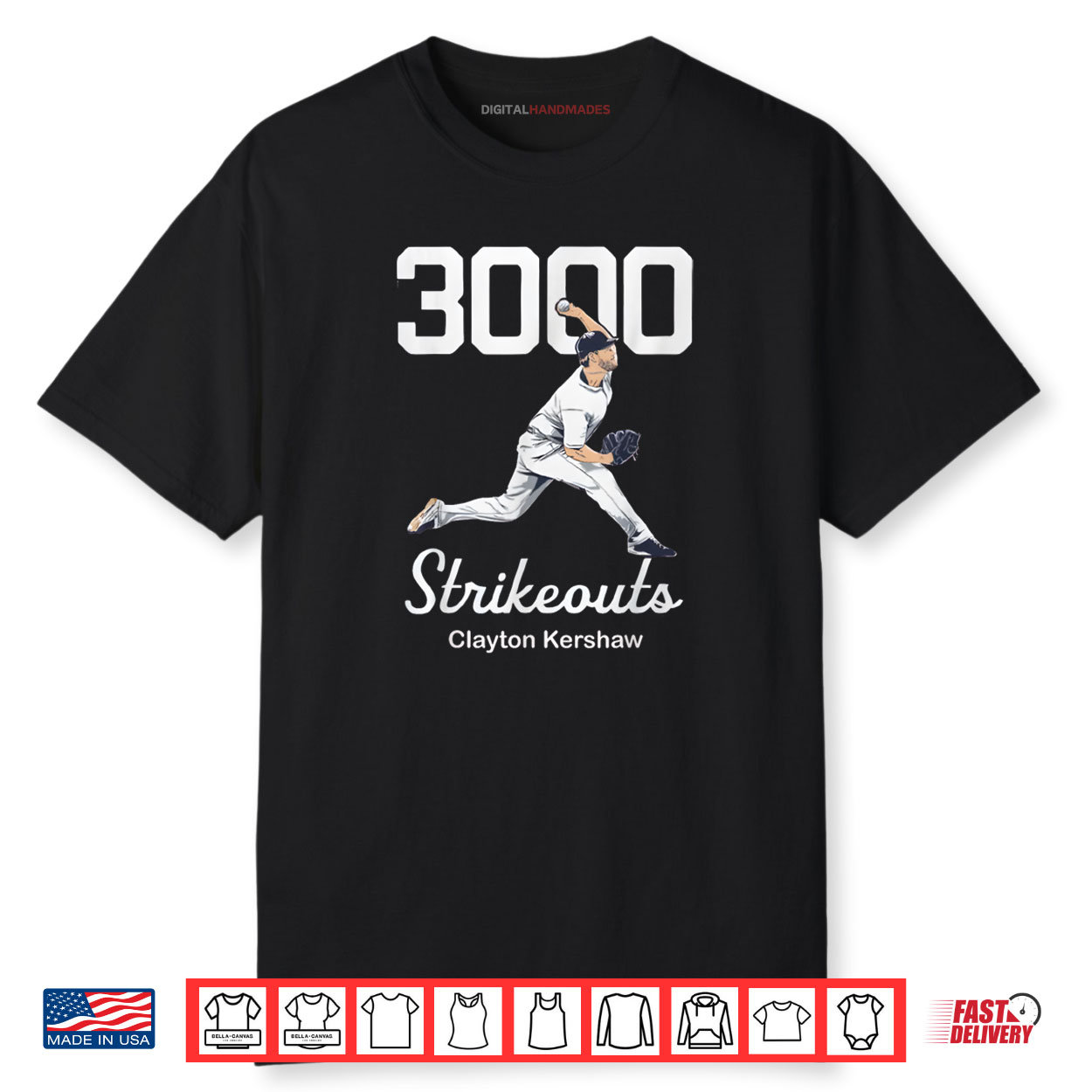 Clayton Kershaw 3000 Strikeouts Shirt Clayton Kershaw 3000 Strikeouts Shirt