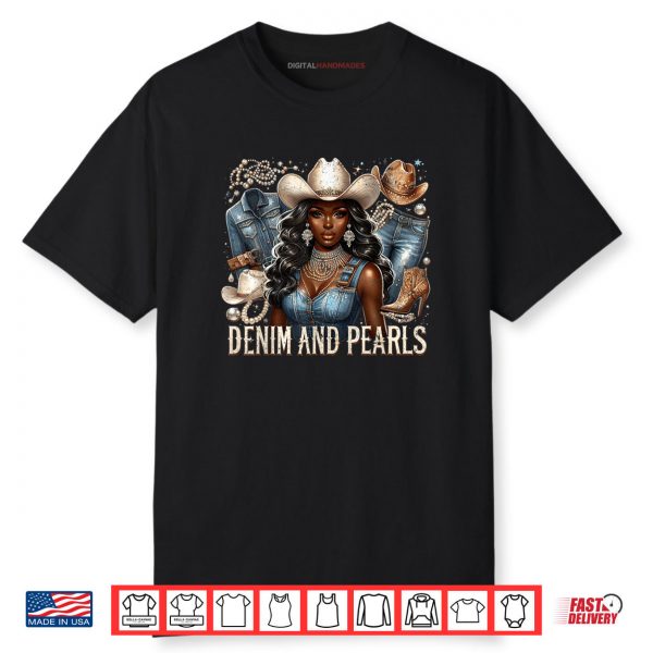 Denim and Pearls Cowgirl Glam Western Rodeo Style Shirt