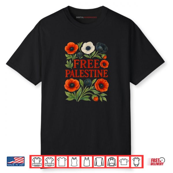 Free Palestine Flower Palestine Clothing Support Gaza Shirt