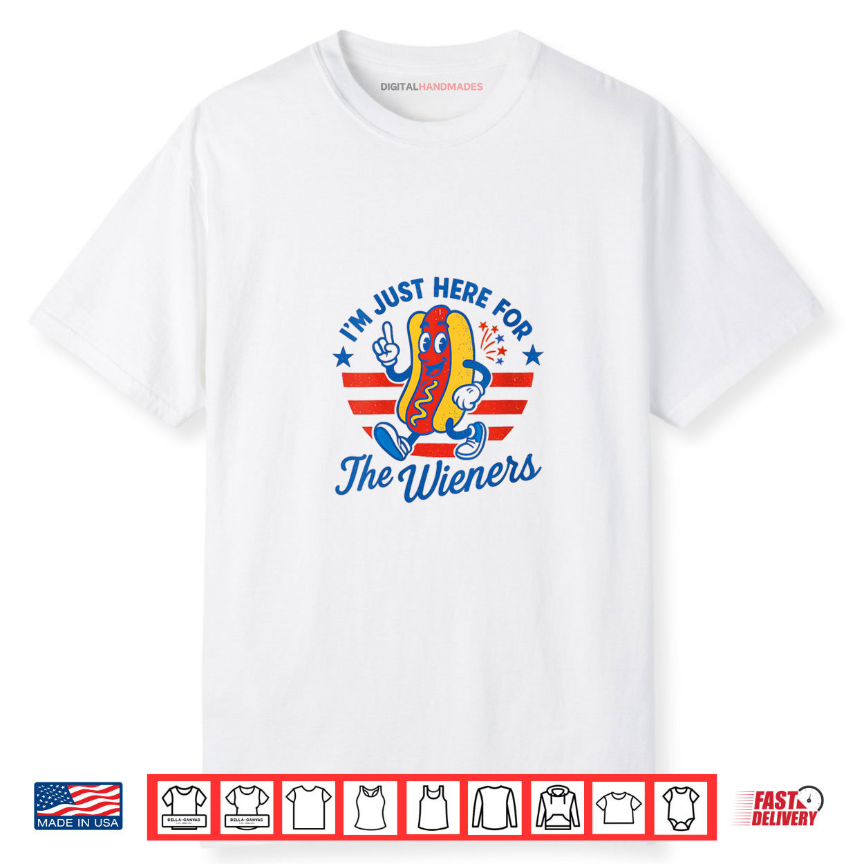 Funny 4th of July Hot Dog USA Patriotic Independence Day Shirt