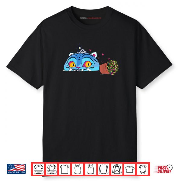 Funny Blue Tiger And Bird Cute KPop Demon Hunters Shirt