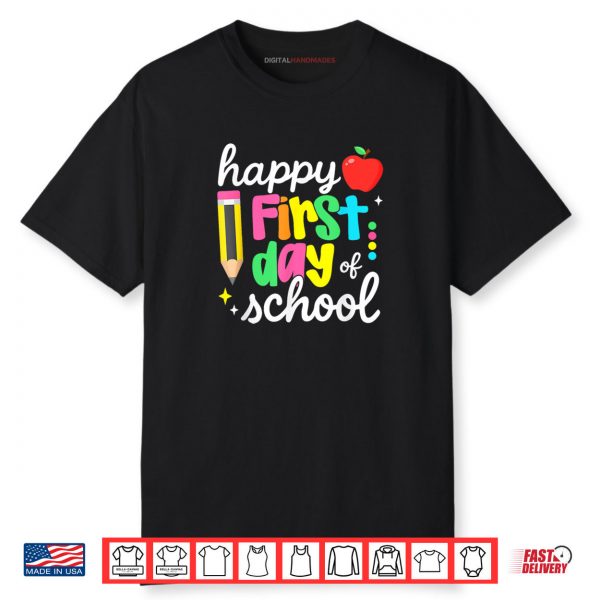 Happy First Day Of School Coquette Bow Teachers Shirt