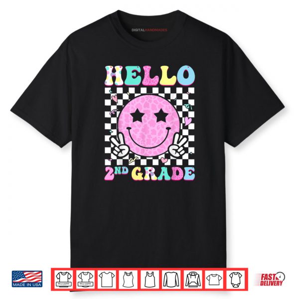 Hello 2nd Grade Groovy Back to School Second Grade Girls Kid Shirt
