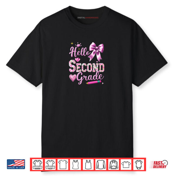 Hello Second Grade Coquette Back To School Teacher Student Shirt