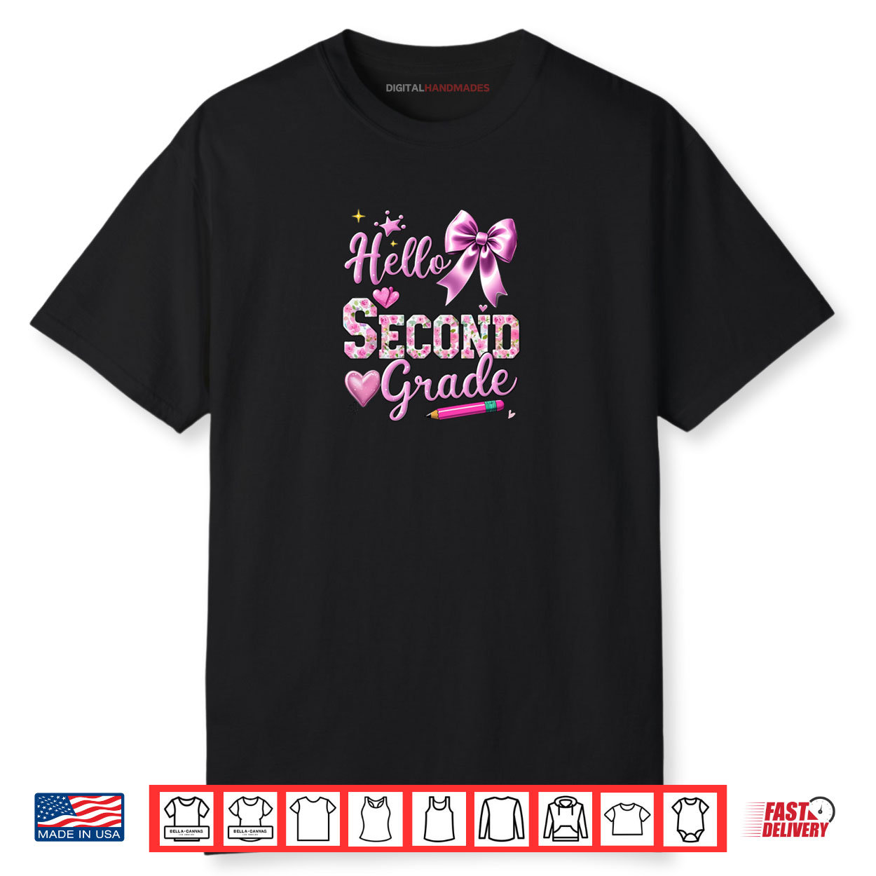 Hello Second Grade Coquette Back To School Teacher Student Shirt Hello Second Grade Coquette Back To School Teacher Student Shirt