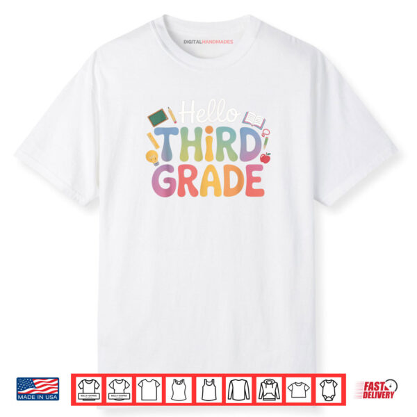 Hello Third Grade Back To School Leopard Shirt