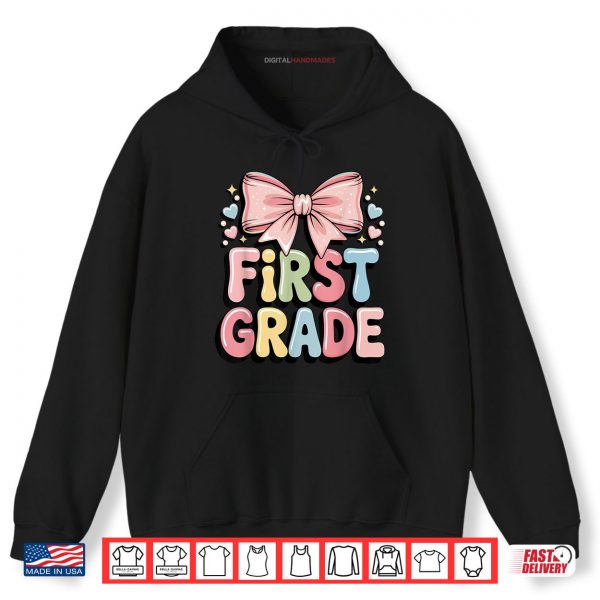 Hoodie 1st Grade First Grade Teacher Girls Coquette Bow Shirt digitalhandmades