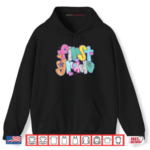 Hoodie 1st Grade Shirt Girl Back To School First Day of First Grade Shirt digitalhandmades