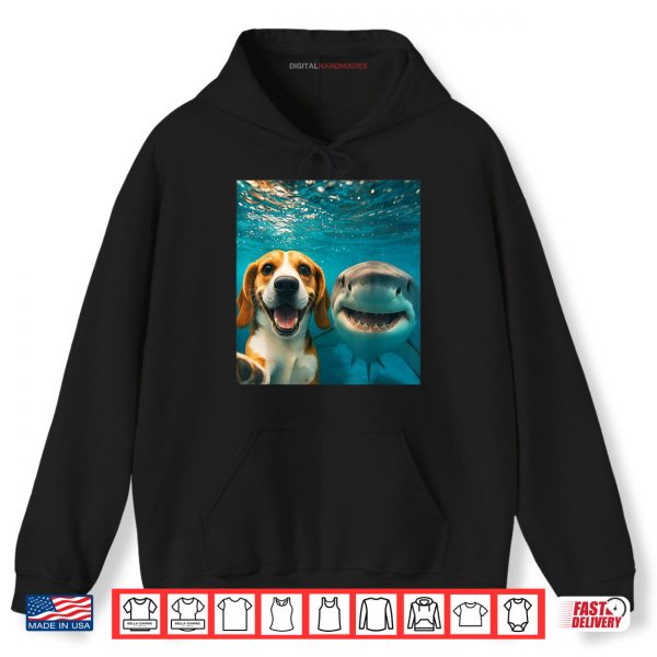 Hoodie Beagle Dog Selfie with Shark Ocean Lovers Shirt digitalhandmades