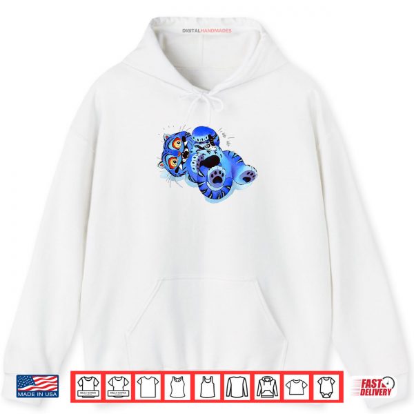 Hoodie Cute Derpy Tiger and Bird Japanese Art Shirt