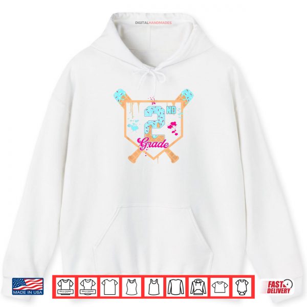 Hoodie First Day of Second 2nd Grade Baseball Ice Cream Drip Boy Shirt