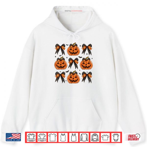 Halloween Coquette Bow Pumpkin Spooky Women Girl Costume Shirt