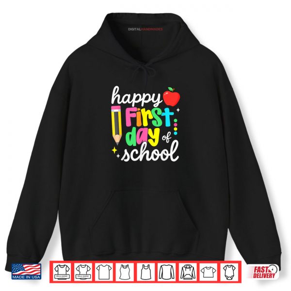Happy First Day Of School Coquette Bow Teachers Shirt 2 Hoodie Happy First Day Of School Coquette Bow Teachers Shirt digitalhandmades