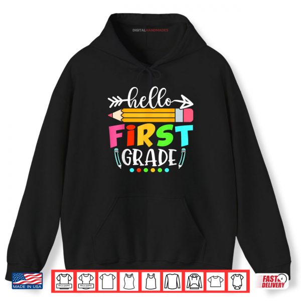 Hoodie Hello First Grade 1st Grade Back to School Teacher Kids Shirt digitalhandmades